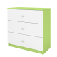 Babydreams brnekommode, m. 3 skuffer - hvid og grn laminat
