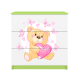 Babydreams brnekommode med bamse med sommerfugle, m. 3 skuffer - hvid og grn laminat
