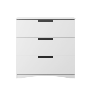 Classic brnekommode, m. 3 skuffer - hvid laminat
