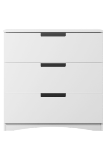 Classic brnekommode, m. 3 skuffer - hvid laminat