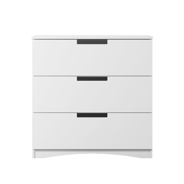Classic brnekommode, m. 3 skuffer - hvid laminat