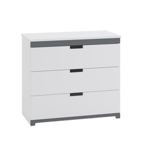 Tomi brnekommode, m. 3 skuffer - hvid laminat