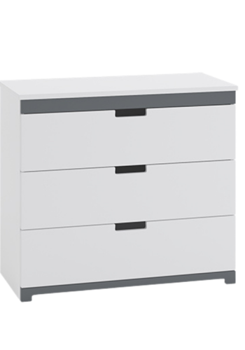 Tomi brnekommode, m. 3 skuffer - hvid laminat