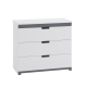 Tomi brnekommode, m. 3 skuffer - hvid laminat