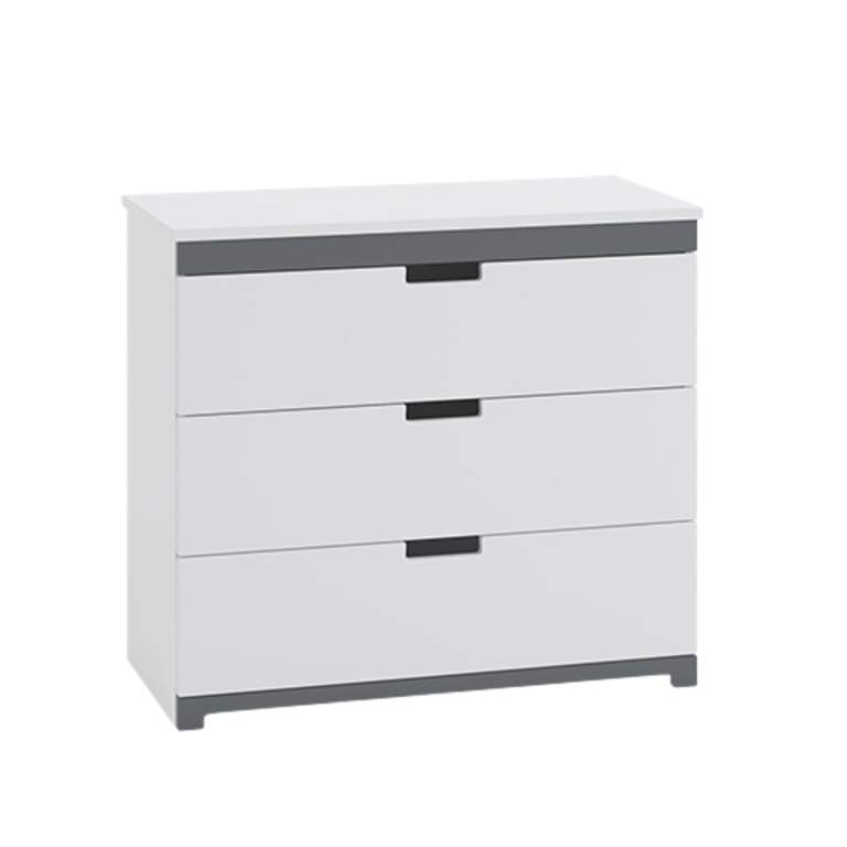 Tomi brnekommode, m. 3 skuffer - hvid laminat