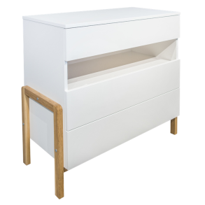 Victor brnekommode, m. 1 rum og 3 skuffer - hvid laminat og natur eg