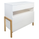 Victor brnekommode, m. 1 rum og 3 skuffer - hvid laminat og natur eg