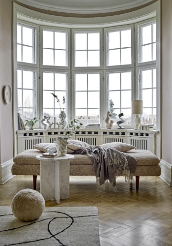 BLOOMINGVILLE Pione daybed - natur polyester og brun gummitr (198x77)