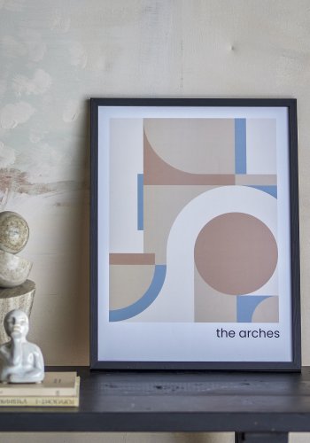 BLOOMINGVILLE Arches Illustration med ramme, Sort, Fyr