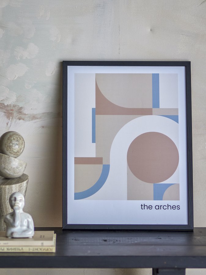 BLOOMINGVILLE Arches Illustration med ramme, Sort, Fyr