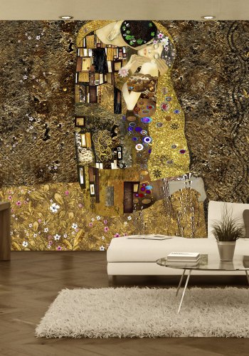 ARTGEIST Fototapet - Klimt inspiration: Golden Kiss, kunstnerisk kys (flere strrelser)