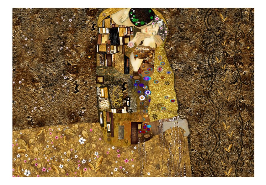ARTGEIST Fototapet - Klimt inspiration: Golden Kiss, kunstnerisk kys (flere strrelser)