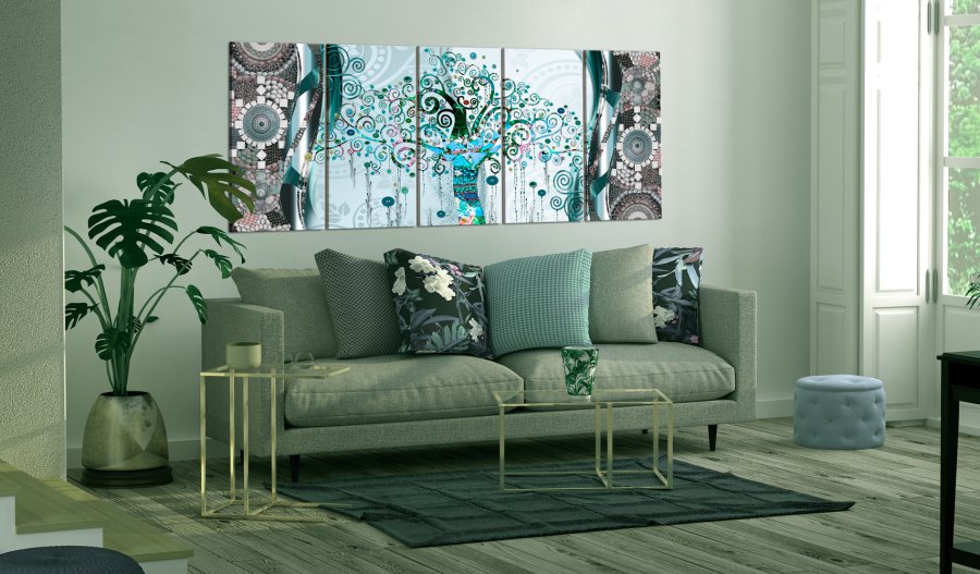 ARTGEIST billede, 5-delt - Blue Tree - Flere strrelser