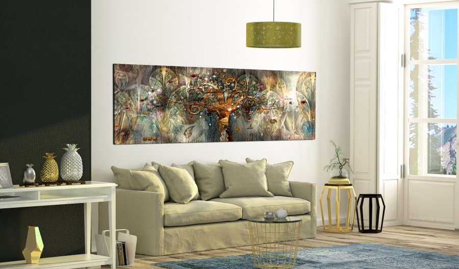 ARTGEIST Land of Happiness - Abstrakt billede med tr-motiv trykt p lrred - Flere strrelser