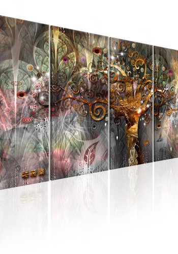 ARTGEIST Land of Happiness I - Abstrakt billede med tr-motiv trykt p lrred - Flere strrelser
