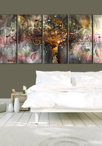 ARTGEIST Land of Happiness I - Abstrakt billede med tr-motiv trykt p lrred - Flere strrelser