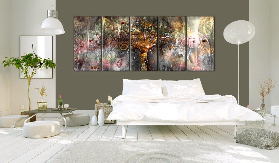 ARTGEIST Land of Happiness I - Abstrakt billede med tr-motiv trykt p lrred - Flere strrelser