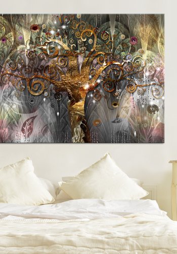 ARTGEIST Gold Tree - Abstrakt billede med tr-motiv trykt p lrred - Flere strrelser