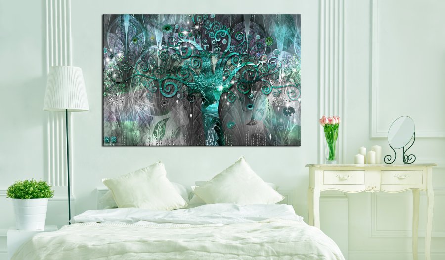 ARTGEIST Tree of the Future - Abstrakt billede med tr-motiv trykt p lrred - Flere strrelser
