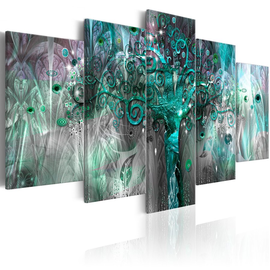 ARTGEIST Tree of the Future II - Abstrakt billede med tr-motiv trykt p lrred - Flere strrelser