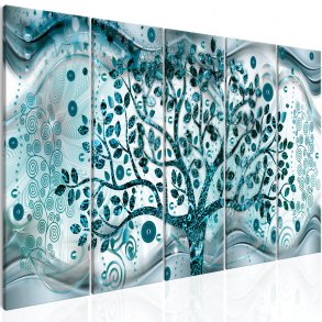 ARTGEIST billede, 5-delt - Tree and Waves Blue - Flere strrelser