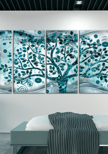 ARTGEIST billede, 5-delt - Tree and Waves Blue - Flere strrelser