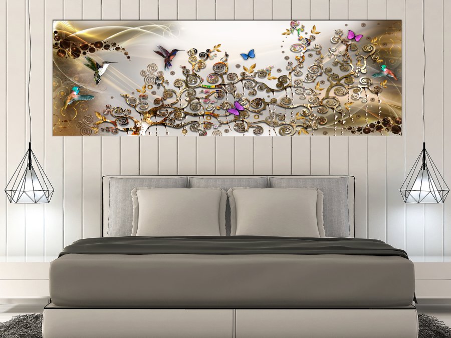 ARTGEIST billede - Hummingbirds Dance Gold Narrow - Flere strrelser