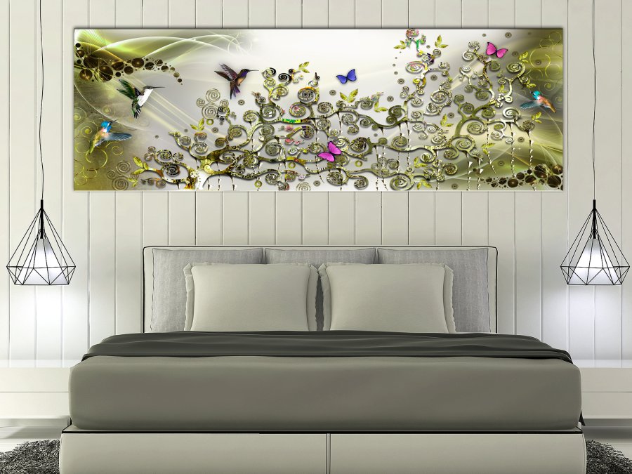 ARTGEIST billede af fugle - Hummingbirds Dance Green Narrow - Flere strrelser