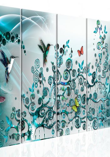 ARTGEIST billede, 5-delt - Hummingbirds Dance Turquoise Narrow - Flere strrelser