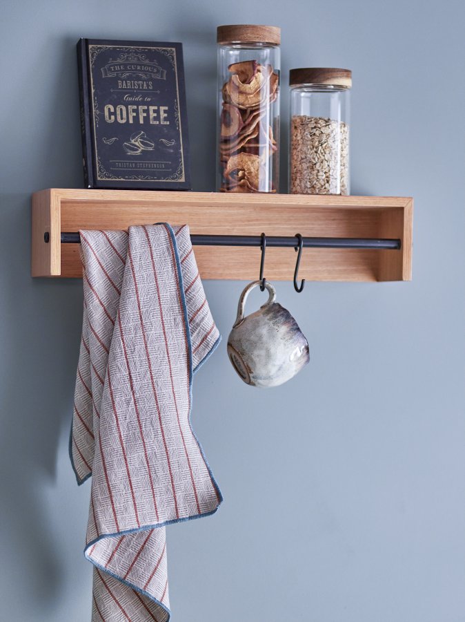 BLOOMINGVILLE Ryder vghylde, m. 1 stang og 2 kroge - natur MDF