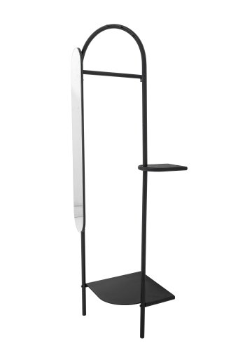 BLOOMINGVILLE Belen tjstativ, m. justerbart spejl og 1 hylde - spejlglas og sort metal