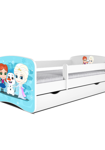 Babydreams juniorseng med Frost, m. madras, sengehest og skuffe - hvid laminat (140x70)