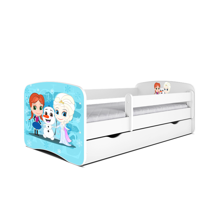 Babydreams juniorseng med Frost, m. madras, sengehest og skuffe - hvid laminat (160x80)