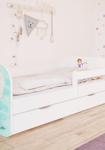 Babydreams juniorseng med Frost, m. madras, sengehest og skuffe - hvid laminat (160x80)