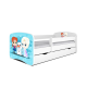 Babydreams juniorseng med Frost, m. madras, sengehest og skuffe - hvid laminat (180x80)