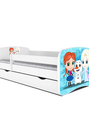 Babydreams juniorseng med Frost, m. madras, sengehest og skuffe - hvid laminat (180x80)