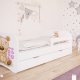 Babydreams juniorseng med bamse og blomster, m. madras, sengehest og skuffe - hvid laminat (140x70)