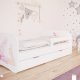 Babydreams juniorseng med fe med vinger, m. madras, sengehest, skuffe - hvid laminat (140x70)