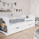 Babydreams juniorseng med lastbil, m. madras, sengehest og skuffe - hvid laminat (160x80)