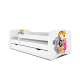 Babydreams juniorseng med Zoo dyr, m. madras, sengehest, skuffe - hvid laminat (160x80)