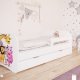 Babydreams juniorseng med Zoo dyr, m. madras, sengehest, skuffe - hvid laminat (160x80)