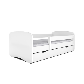 Babydreams juniorseng, m. madras, sengehest og skuffe - hvid laminat (180x80)