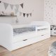 Babydreams juniorseng, m. madras, sengehest og skuffe - hvid laminat (180x80)