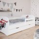 Babydreams juniorseng med racerbil, m. madras, sengehest og skuffe - hvid laminat (180x80)