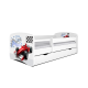 Babydreams juniorseng med racerbil, m. madras, sengehest og skuffe - hvid laminat (180x80)