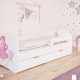 Babydreams juniorseng med prinsesse p hest, m. madras, sengehest og skuffe - hvid laminat (180x80)