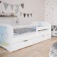 Babydreams juniorseng med bl bamse, m. madras, sengehest, skuffe - hvid laminat (180x80)