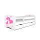 Babydreams juniorseng med fe med sommerfugle, m. madras, sengehest, skuffe - hvid laminat (180x80)