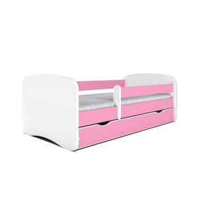 Babydreams juniorseng, m. madras, sengehest, skuffe - hvid og lyserd laminat (140x70)