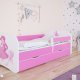 Babydreams juniorseng prinsesse p hest, m madras, sengehest, skuffe - hvid/lyserd laminat (140x70)
